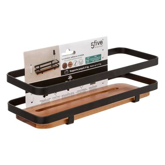 Étagère de Douche en Bois "Blackacia" 25cm Noir - Image 5