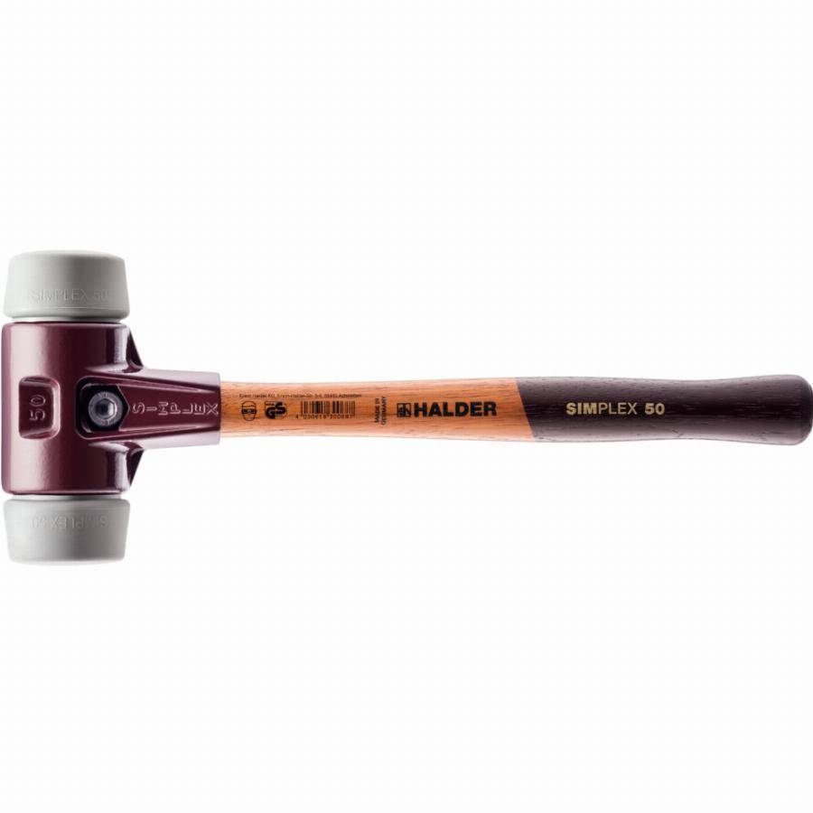 Maillet HALDER SIMPLEX TPE moyen avec boîtier en fonte malléable et manche en bois - D=60 mm - 3003.060