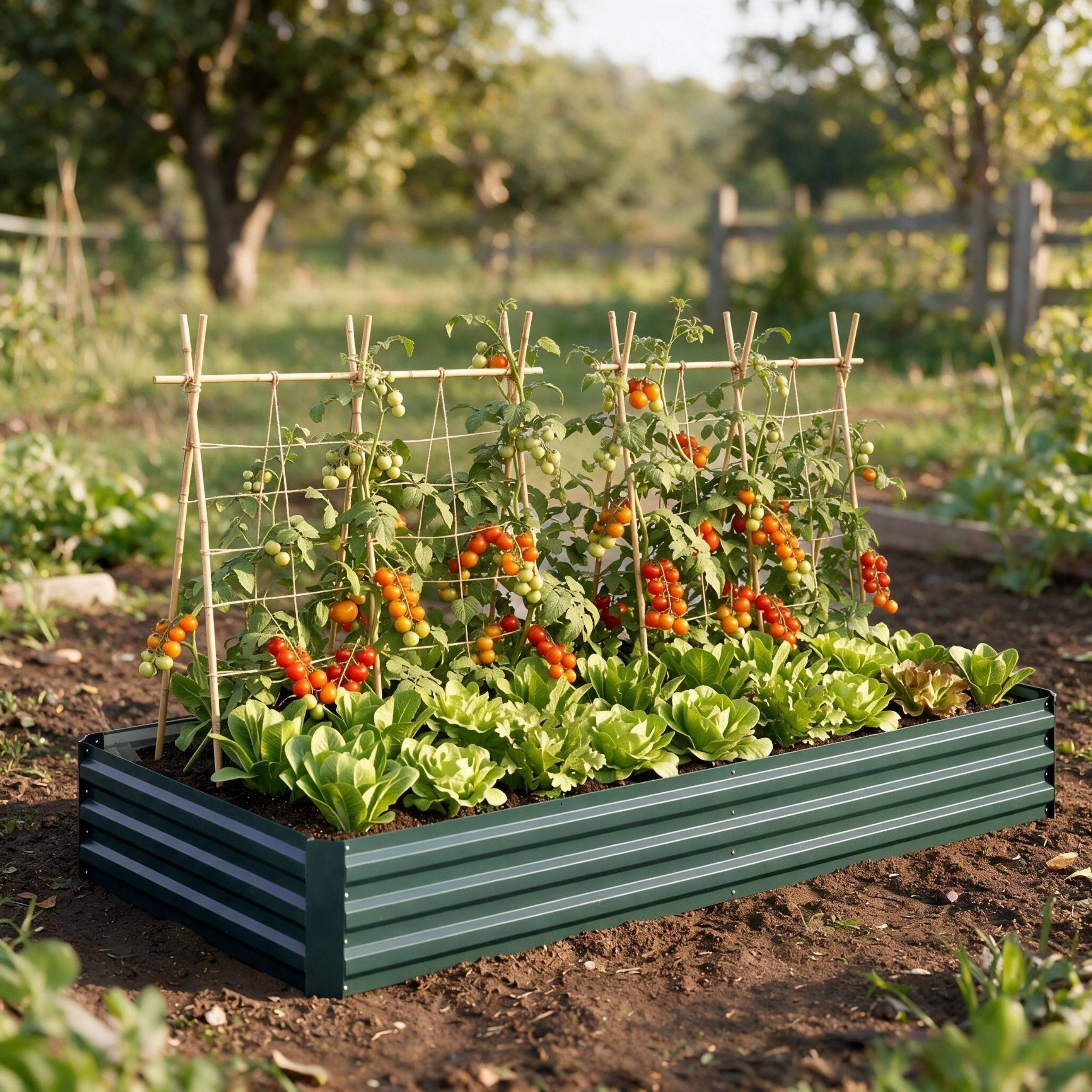 ComfortXL - Potager surélevé acier 241 x 90,5 x 30 cm vert foncé jardin et serre modulable - ComfortXL Outdoor Living - Image 7