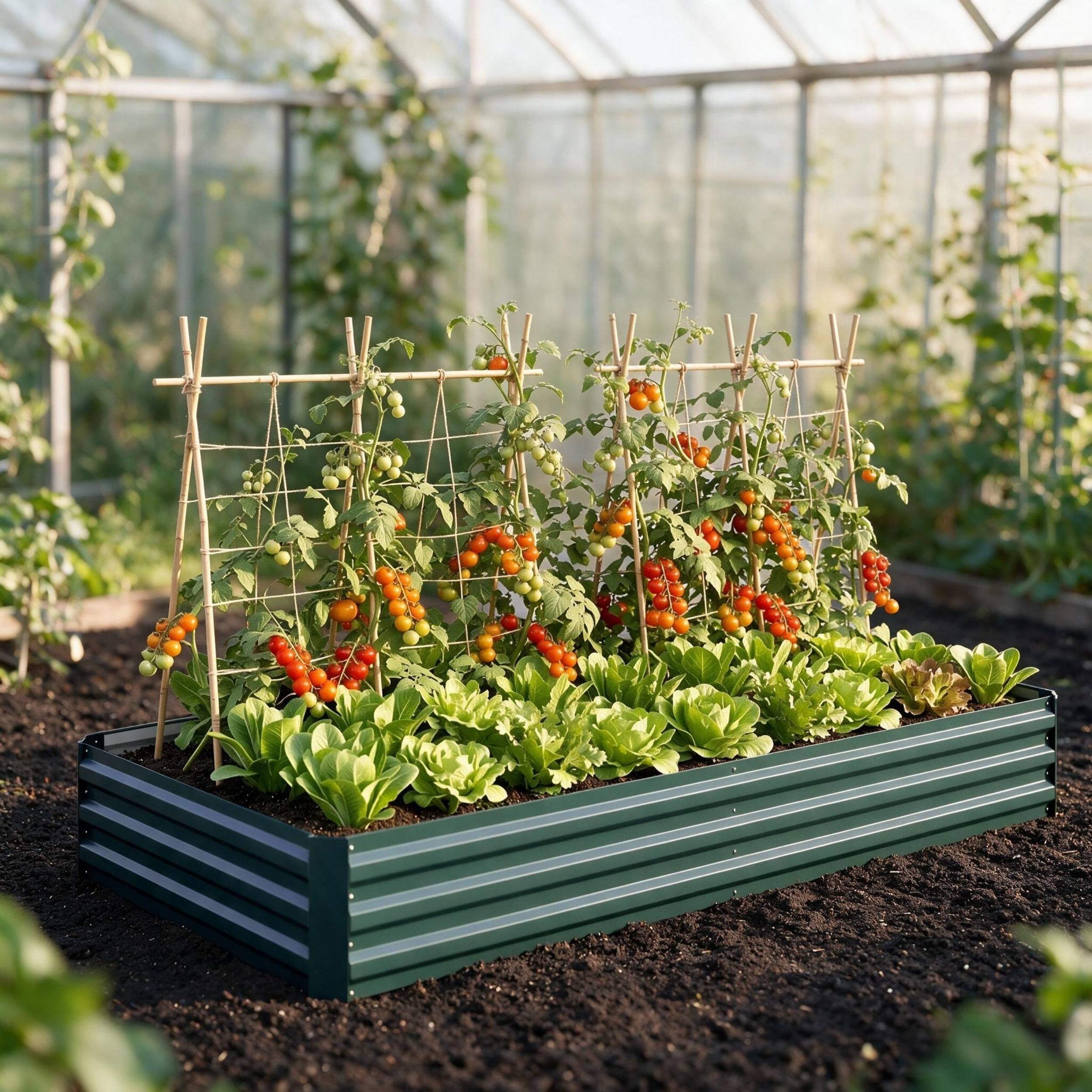 ComfortXL - Potager surélevé acier 241 x 90,5 x 30 cm vert foncé jardin et serre modulable - ComfortXL Outdoor Living - Image 1