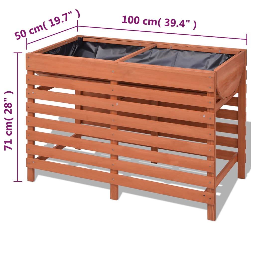 Vidaxl - Jardinière 100 x 50 x 71 cm Bois vidaXL 42349 - Image 3