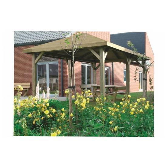 Kiosque en Bois SOLID - Abri de Jardin Maisonnette Chalet 629x347 cm - Image 1