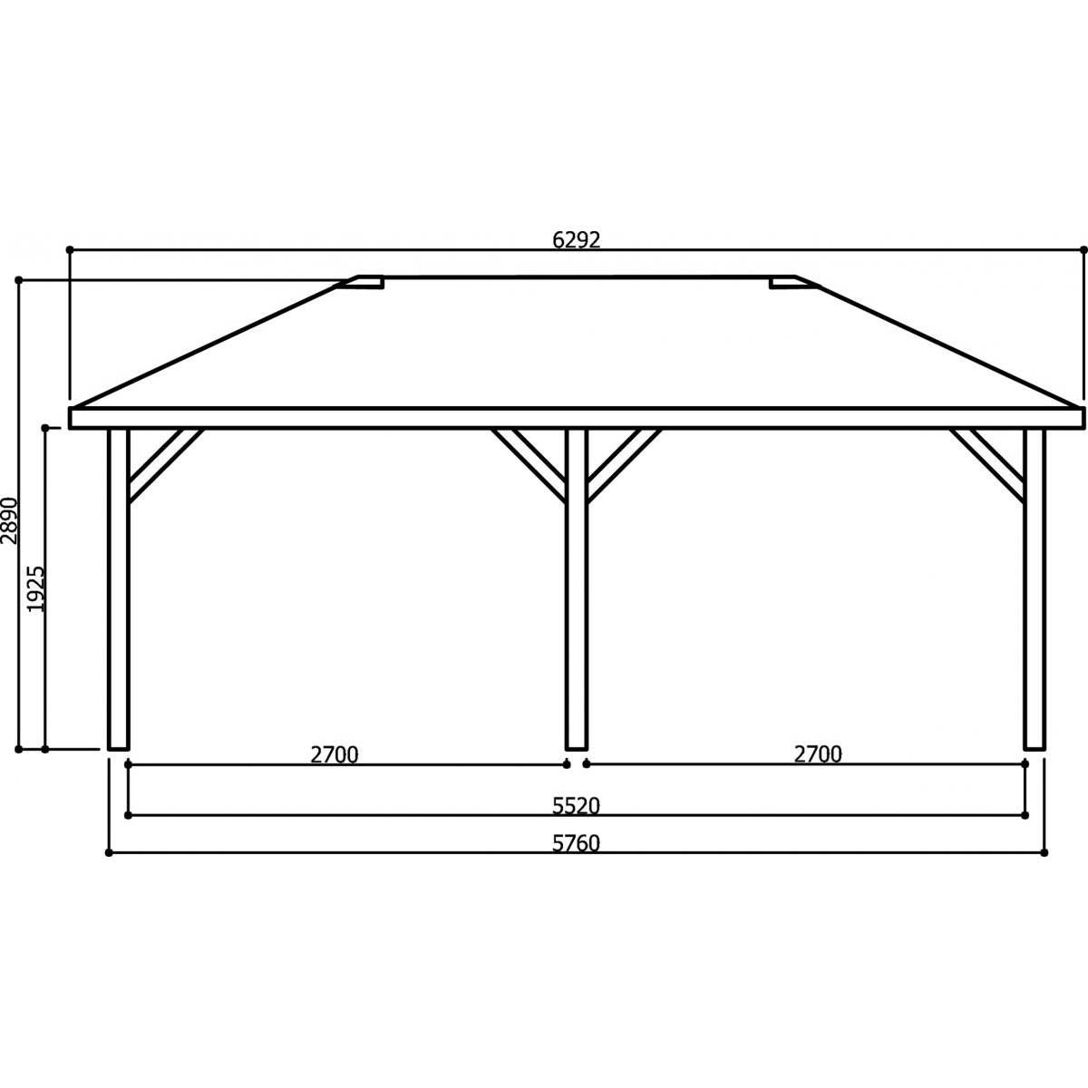 Kiosque en Bois SOLID - Abri de Jardin Maisonnette Chalet 629x347 cm - Image 3