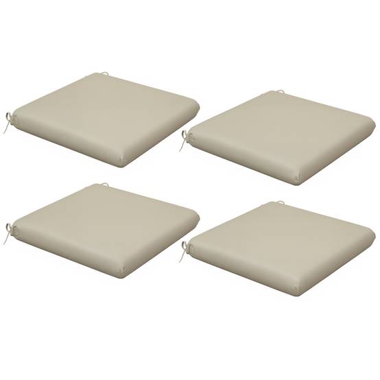 Lot de 4 coussins de chaise, galettes de chaise 47 x 47 cm, rembourrage épais, résistant à la décoloration, beige - Image 1