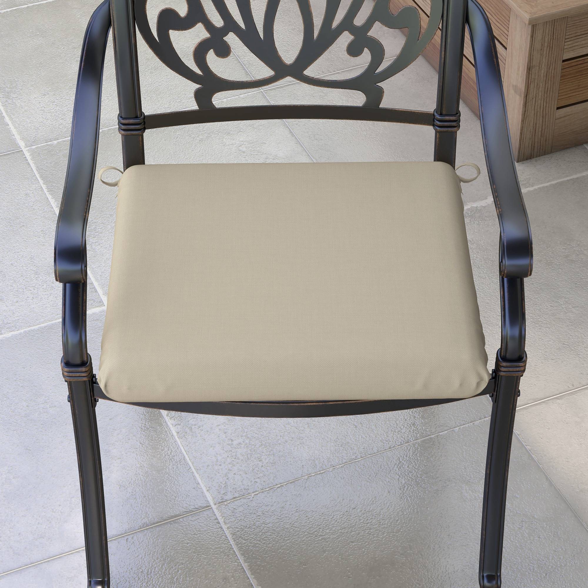Lot de 4 coussins de chaise, galettes de chaise 47 x 47 cm, rembourrage épais, résistant à la décoloration, beige - Image 10