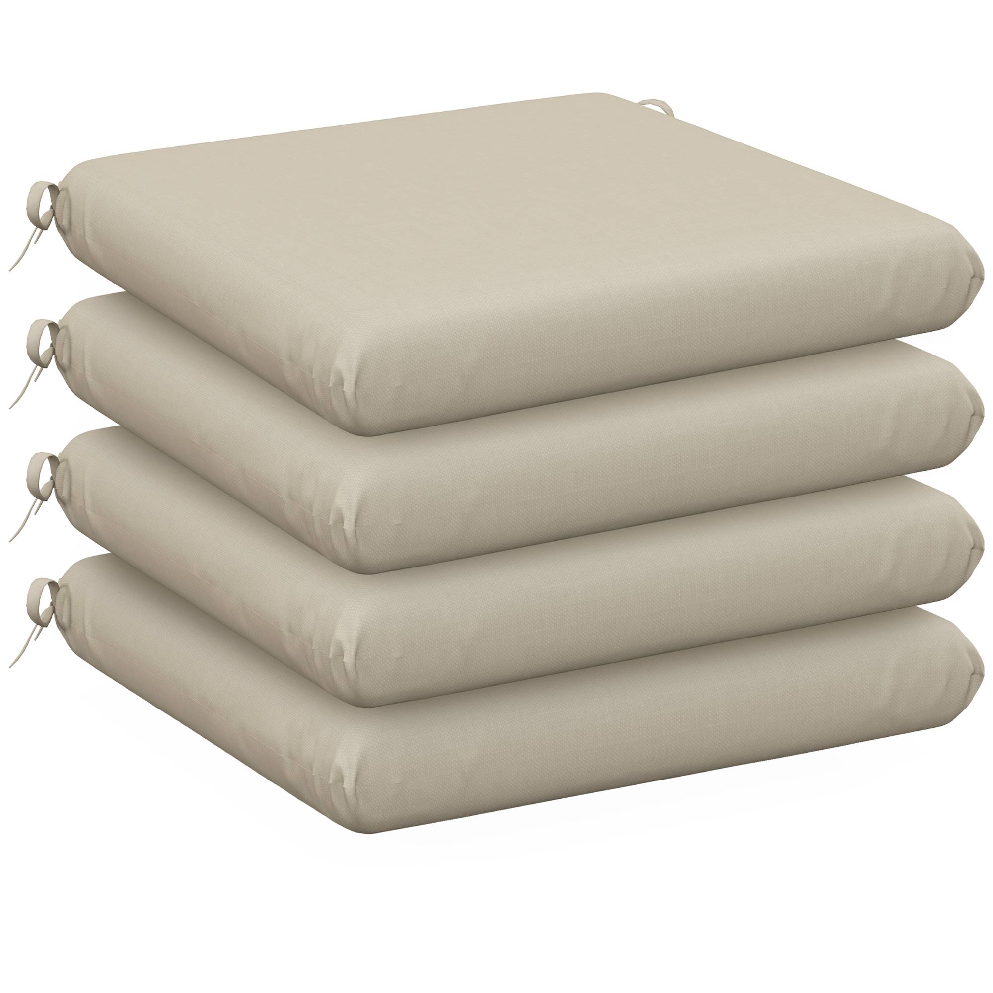 Lot de 4 coussins de chaise, galettes de chaise 47 x 47 cm, rembourrage épais, résistant à la décoloration, beige - Image 2