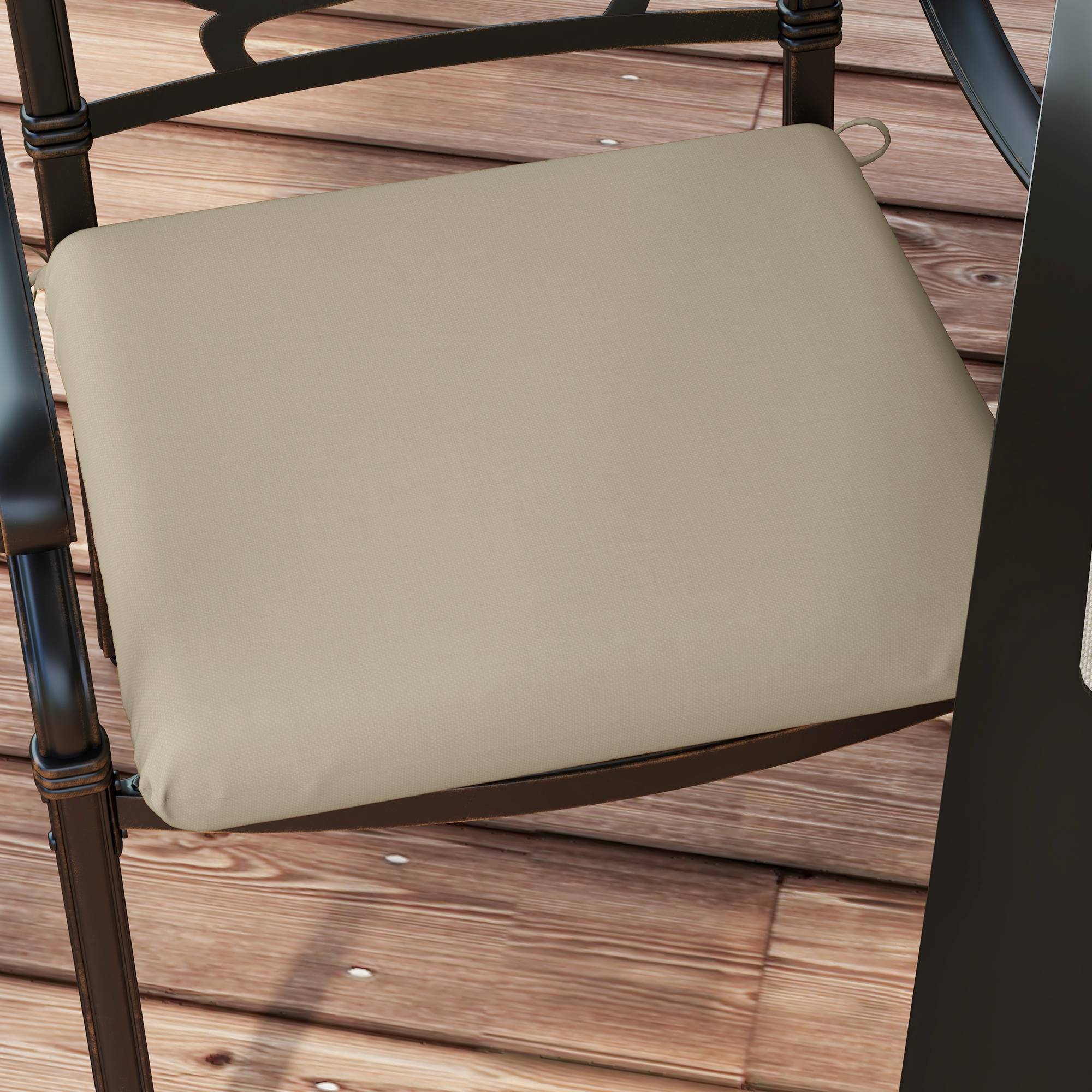 Lot de 4 coussins de chaise, galettes de chaise 47 x 47 cm, rembourrage épais, résistant à la décoloration, beige - Image 9