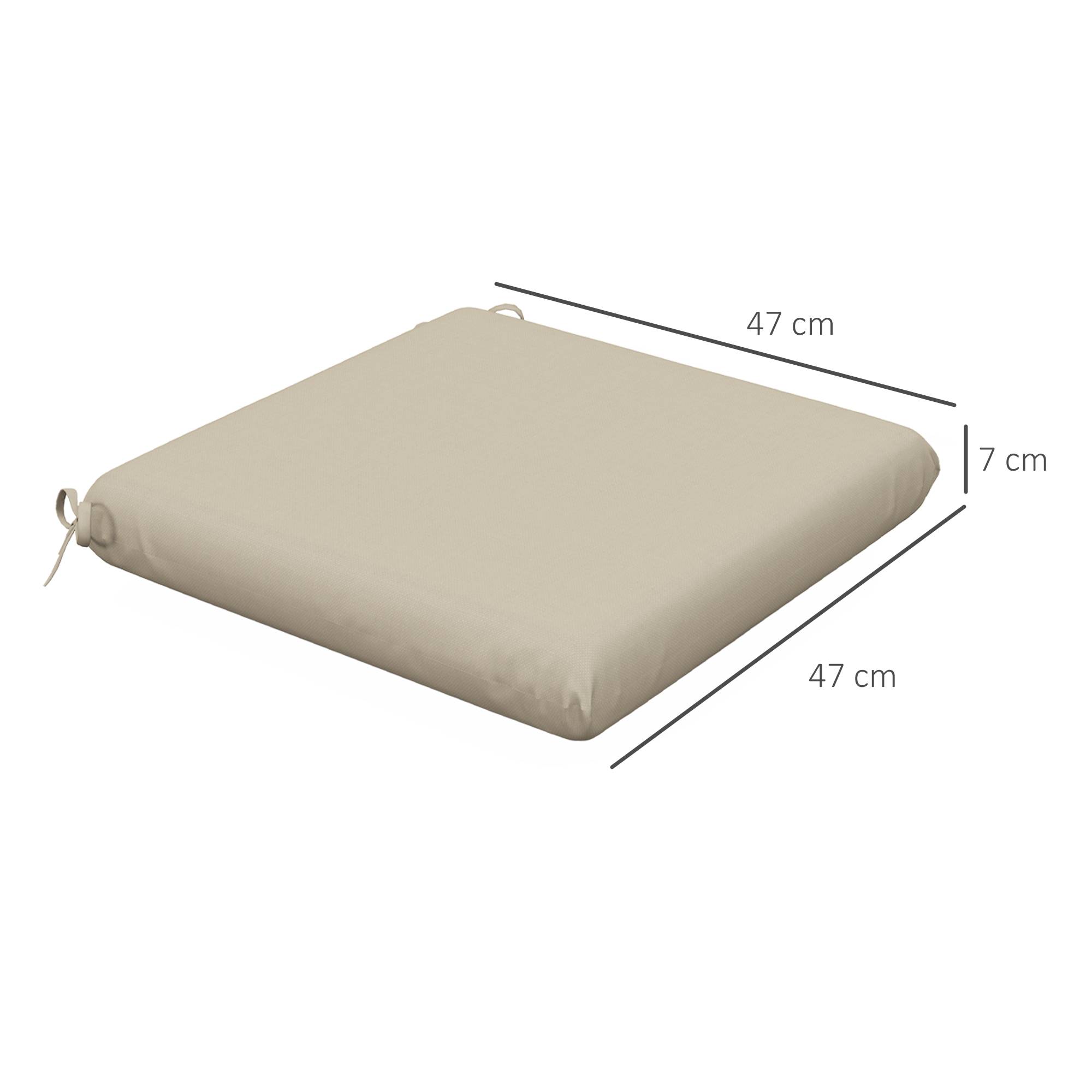 Lot de 4 coussins de chaise, galettes de chaise 47 x 47 cm, rembourrage épais, résistant à la décoloration, beige - Image 5
