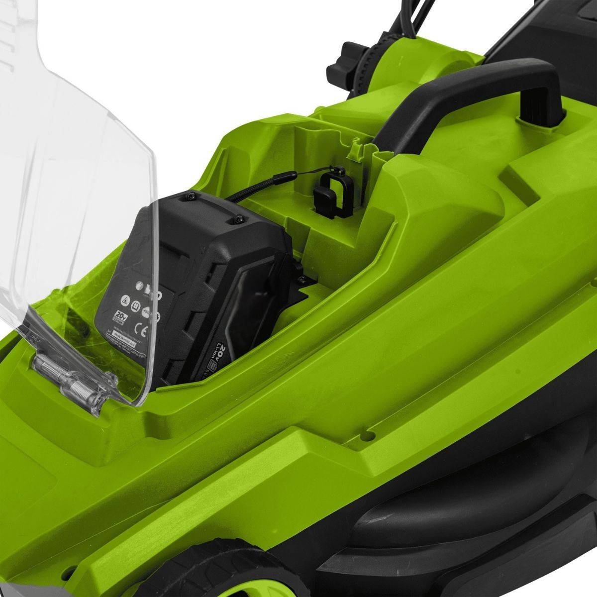Tondeuse à gazon 20V + 2 Batteries lithium 3.0Ah + Chargeur double Gazon 300m2 - Bac 30L VITO - Image 3