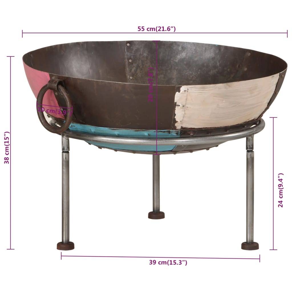 ComfortXL - Brasero Foyer en Fer sur 3 Pieds Stable Design Artisanal Multicolore 55 cm – ComfortXL Outdoor Living - Image 7
