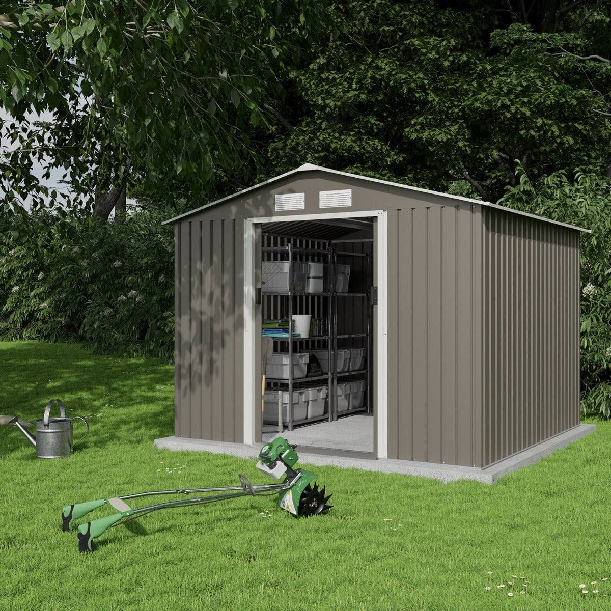 Trigano Jardin - Abri de jardin métal 5,8 m2 + kit d'ancrage - Image 1