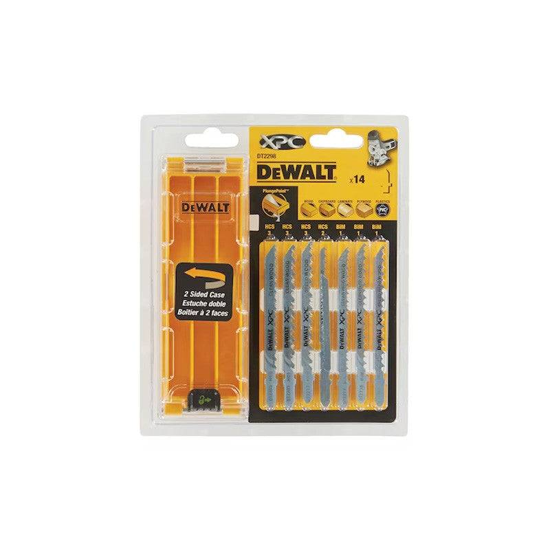 Coffret plastique de 14 lames DEWALT DT2298-QZ XPC HCS bi-métal pour bois + 1 boîte de rangement Dewalt - Image 1