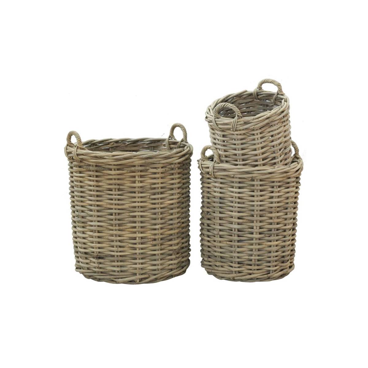 Aubry Gaspard - Cache-pots hauts en poelet (Lot de 3) Sable - Image 1