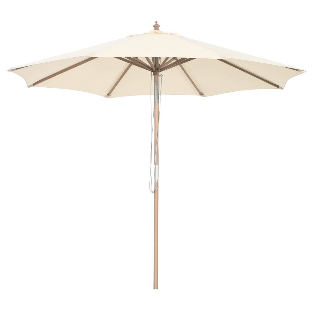 Parasol Inclinable Ø2,7m Toile Polyester Imperméable avec Cordon de Serrage 8 Baleines Ventilation pour Jardin Cour Beige MAISON CHIC - Image 6
