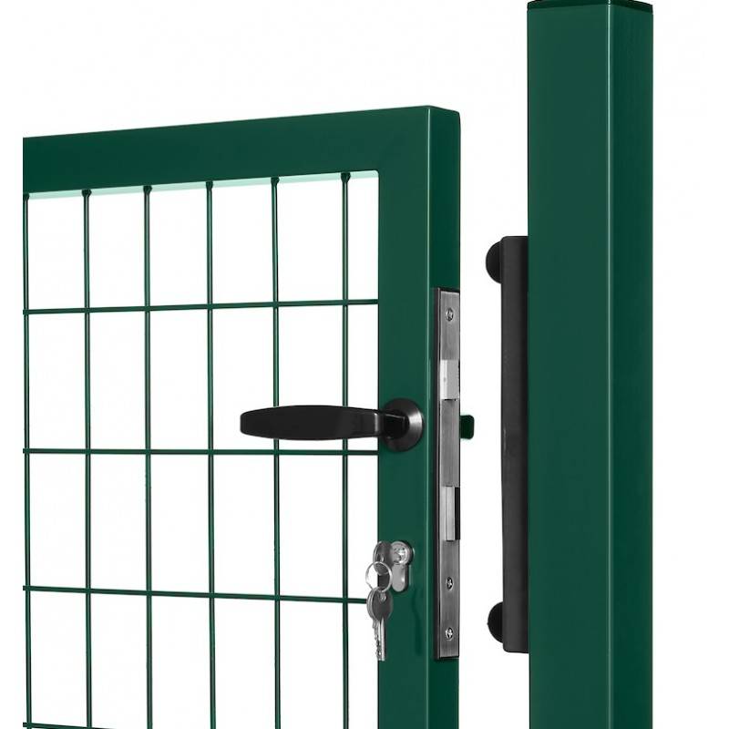 Portillon grillagé en acier galvanisé maille 100 x 50 L 1m20 x 1m00 Vert - Easy Clôture - Image 2