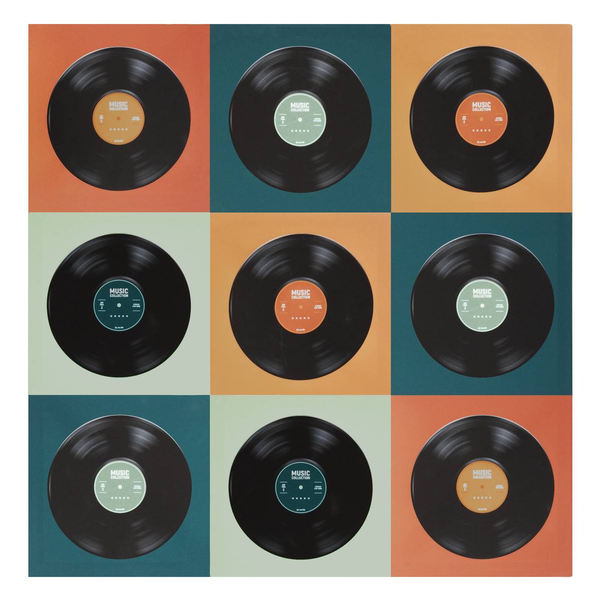 Tableau Toile murale imprimée Disques Vinyles 68 x 68 cm - Image 1