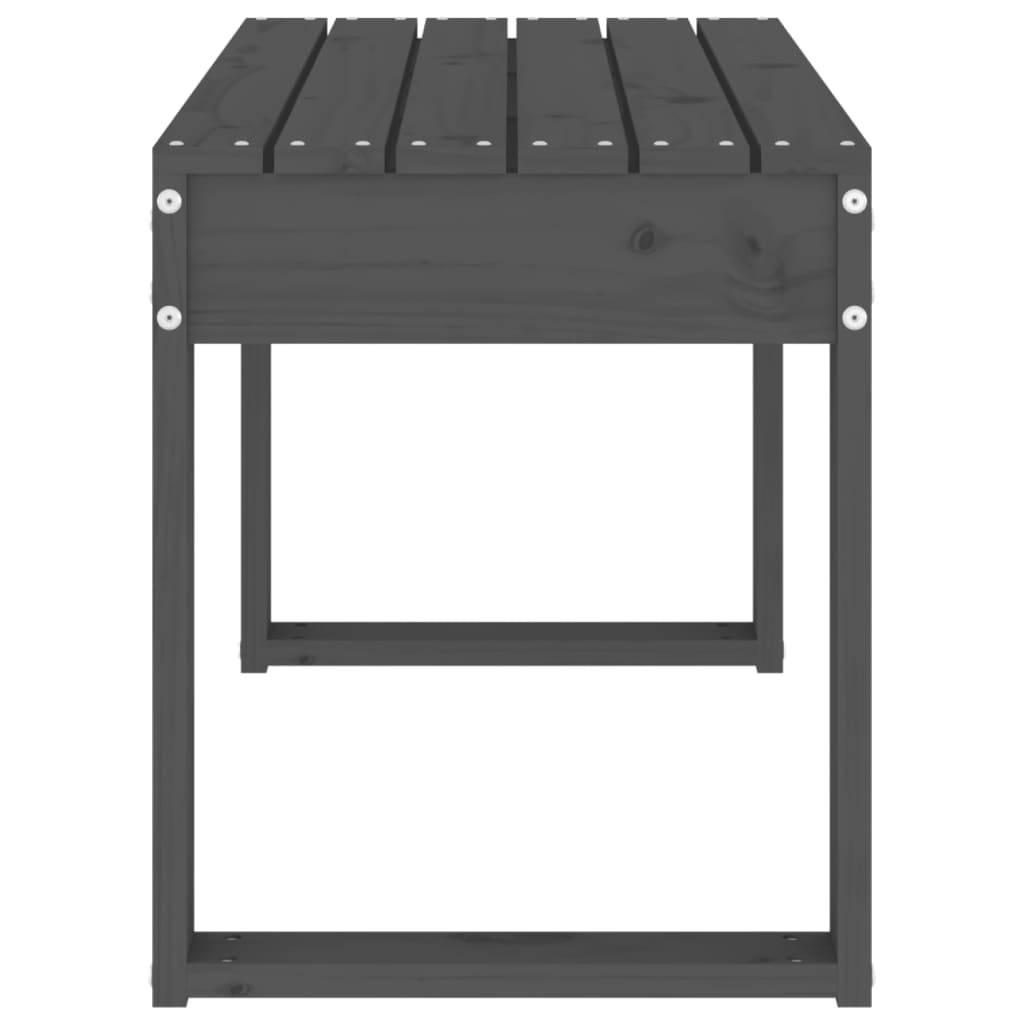 Maison Chic - Banc de jardin - Banc d'extérieur - Banquette gris 80x38x45 cm bois massif de pin - Image 4