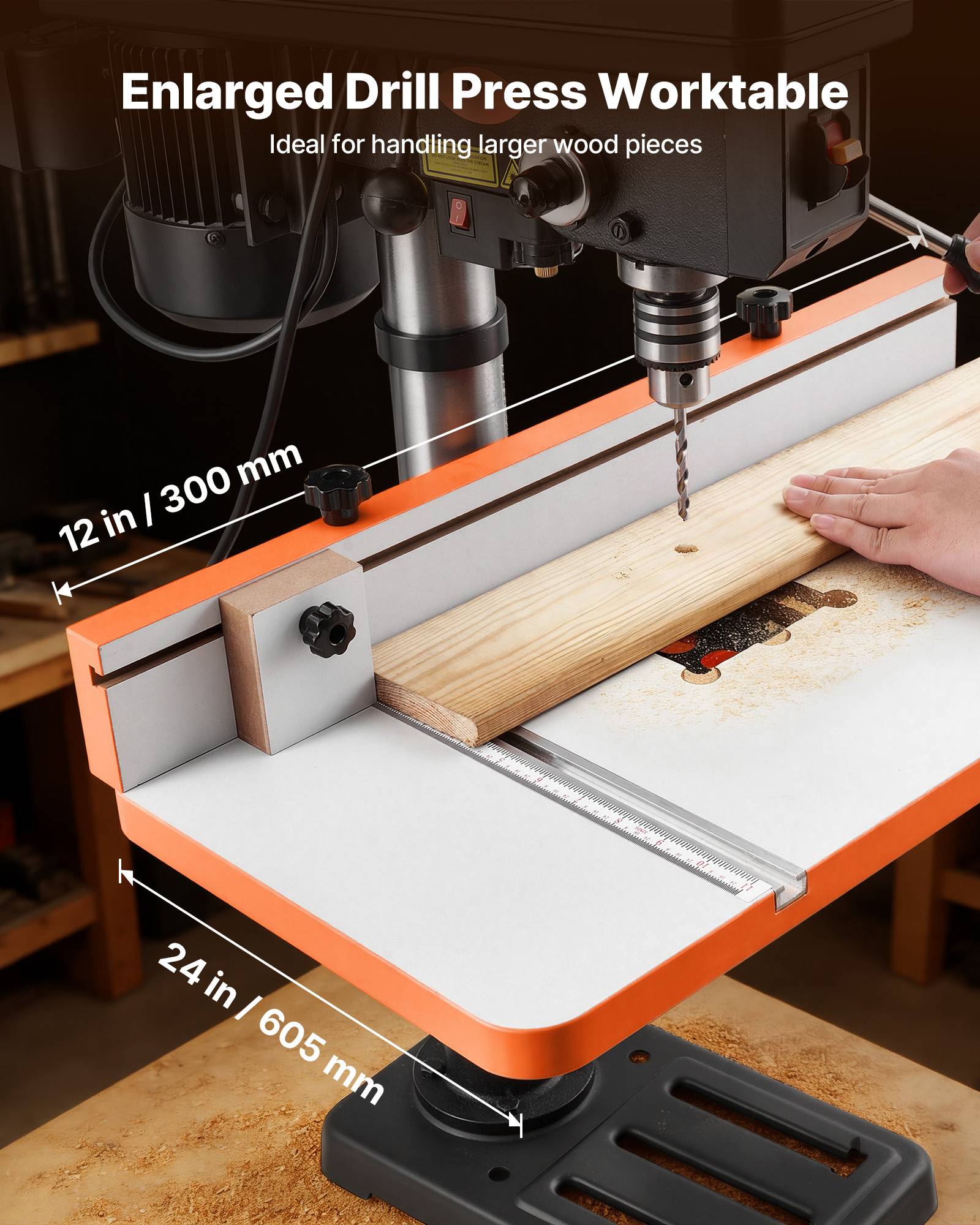 Vevor - VEVOR Table pour Perceuse à Colonne Perçage 605x300 mm Butée et Guide Réglables - Image 2