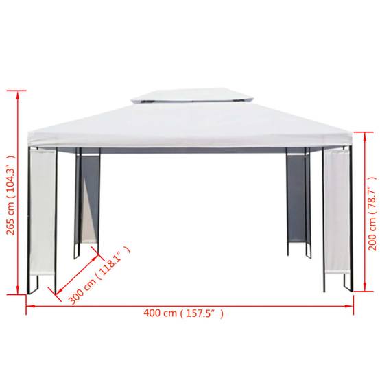 ComfortXL - Chapiteau de Jardin Acier et Polyester pour Réception Protection Solaire 3x4 m Blanc - ComfortXL Outdoor Living - Image 5