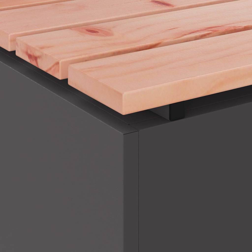 PANGIVO - Banc de jardin bois de douglas et acier noir 60 x 40 x 43 cm - PANGIVO - Image 7