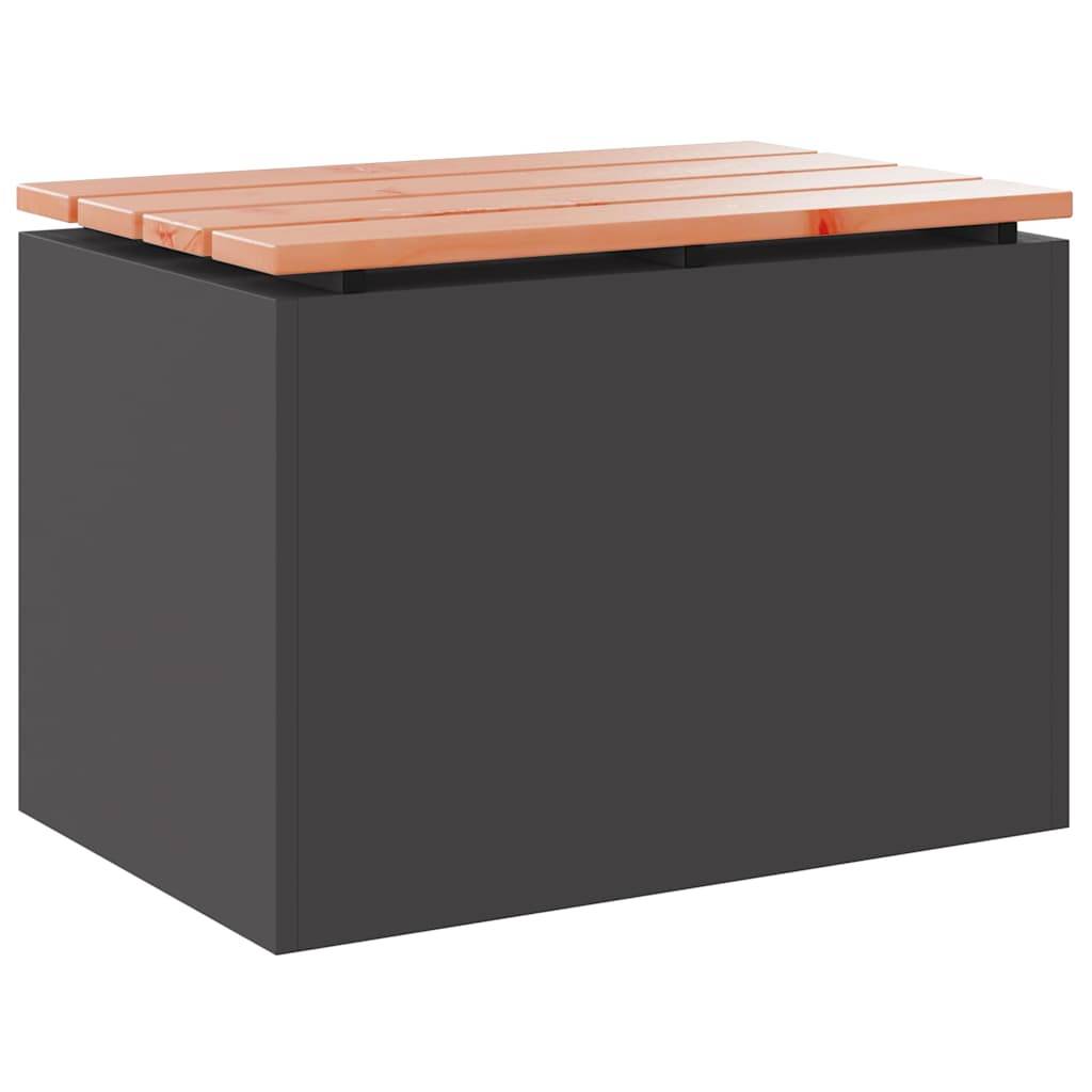PANGIVO - Banc de jardin bois de douglas et acier noir 60 x 40 x 43 cm - PANGIVO - Image 2