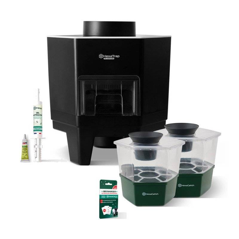Master Trap - Pack anti‑moustiques jardin – HEXATRAP BY FAVEX - HexaTrap CO2 + 2 HexaCatch – Action extérieure – Gel attractif inclus 4 mois - Image 1