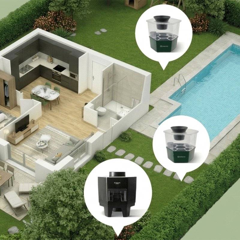 Master Trap - Pack anti‑moustiques jardin – HEXATRAP BY FAVEX - HexaTrap CO2 + 2 HexaCatch – Action extérieure – Gel attractif inclus 4 mois - Image 2