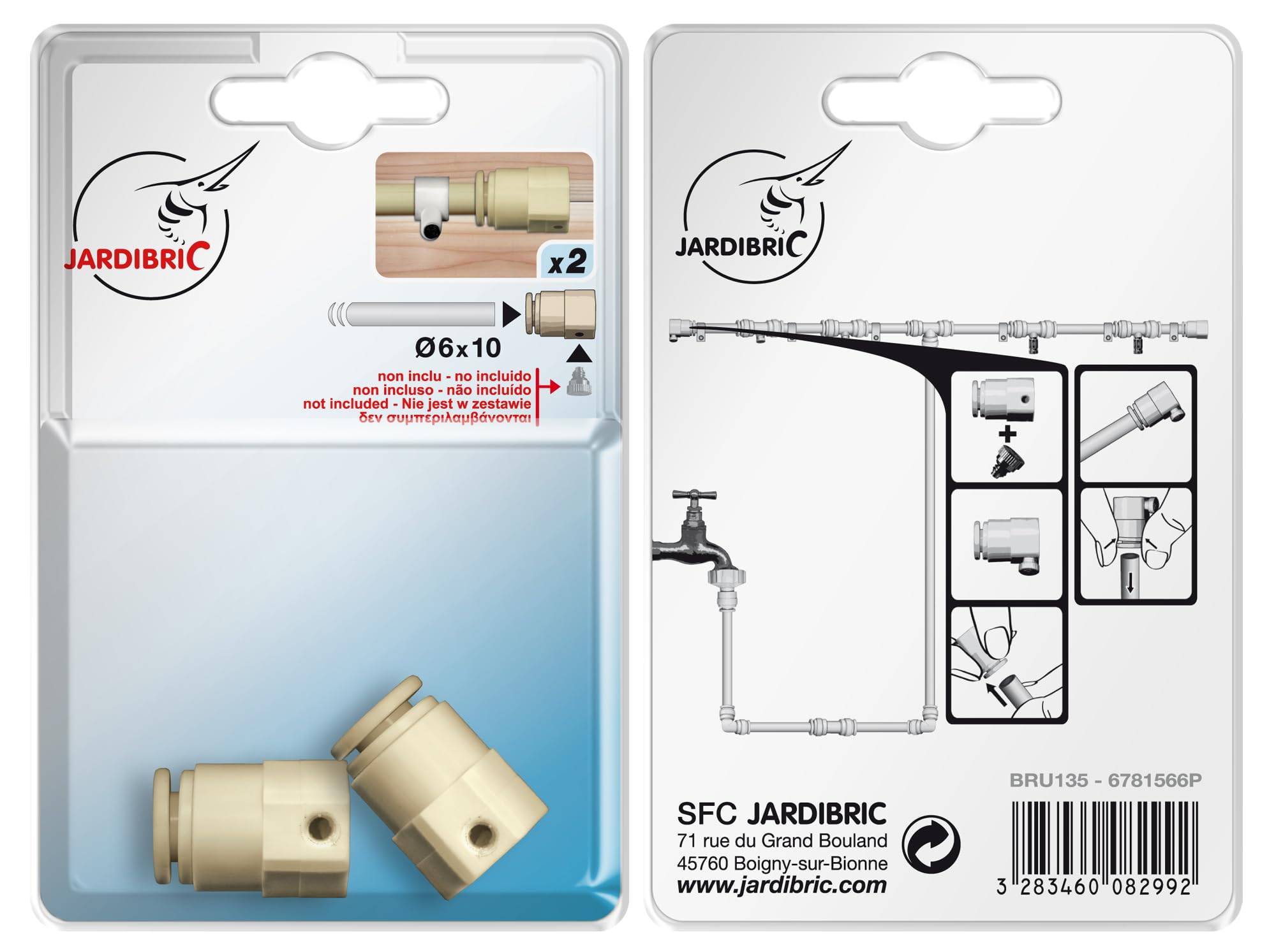 Jardibric - Jardibric - Lot de 2 Bouchons de Fin de Ligne Brumisation 6x10 mm - Connecteurs avec Sortie Buse - Image 3
