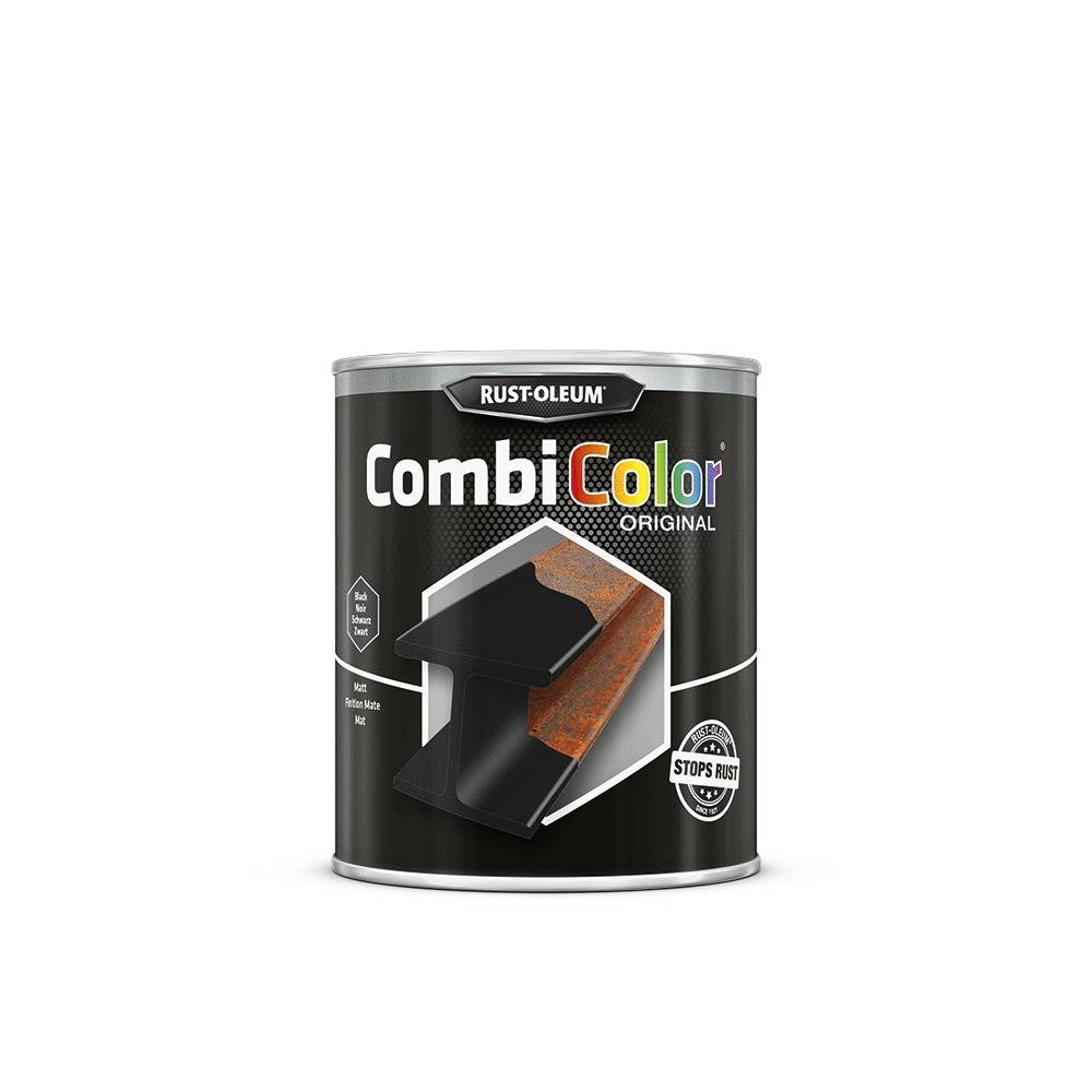 Primaire de protection antirouille et finition CombiColor Original noir mat pot 750ml - RUST-OLEUM - 7378.0.75 - Image 1