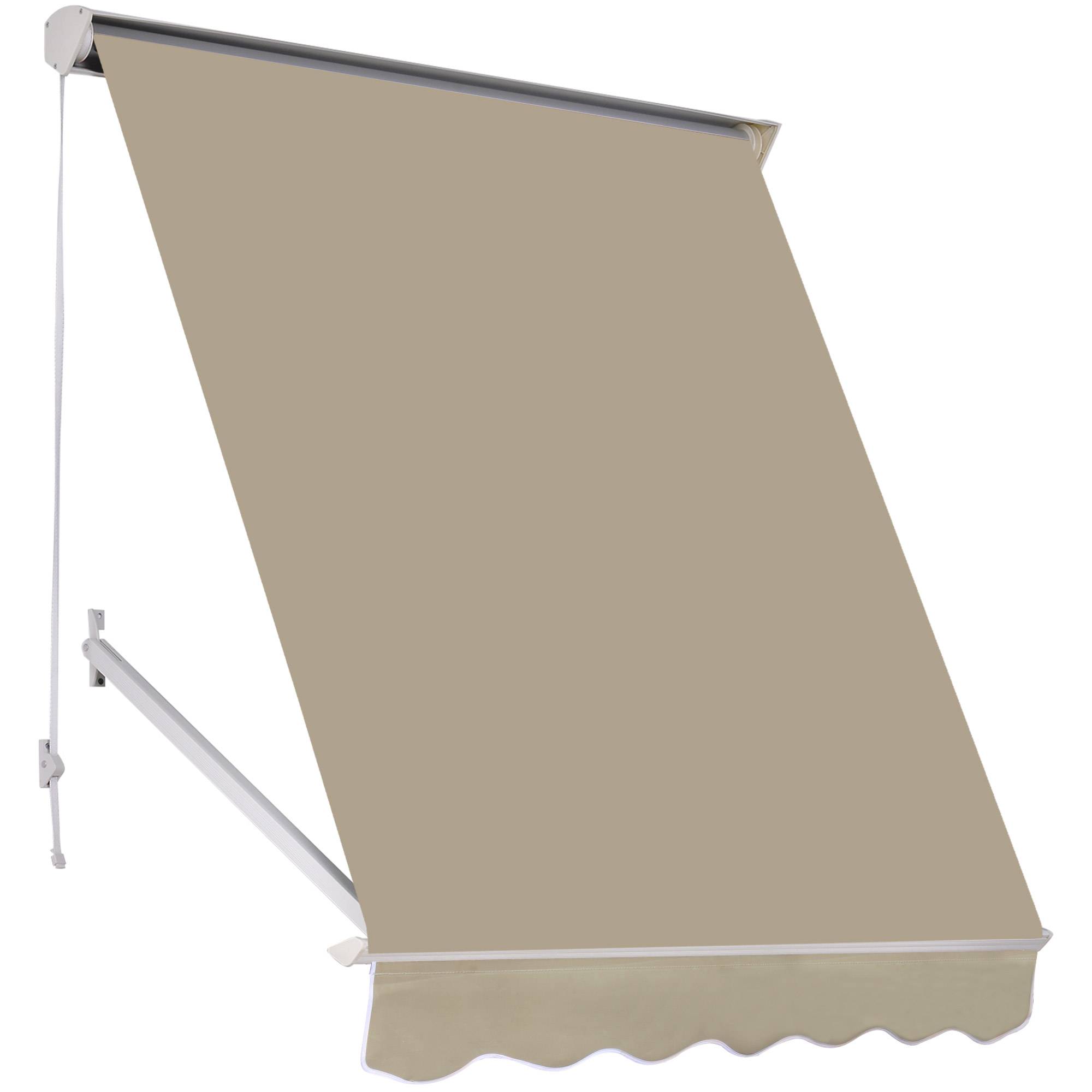 Store banne Manuel Inclinaison réglable Aluminium Polyester imperméabilisé 70L x 180l cm Beige - Image 2