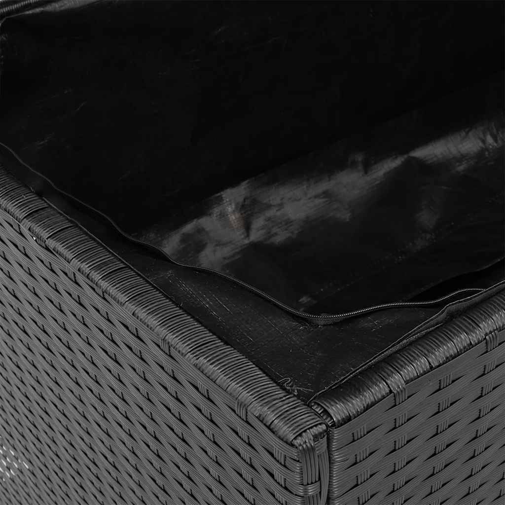 PANGIVO - Coffre de jardin résine tressée et bois noir 110 x 50 x 54 cm - PANGIVO - Image 10
