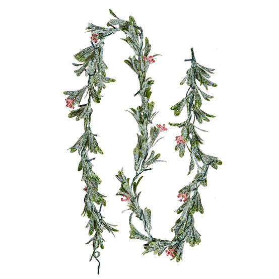 VEVOR Guirlande Noël Feuilles Olivier Artificiel Lumineuse avec Baies Rouges 2 m - Image 1