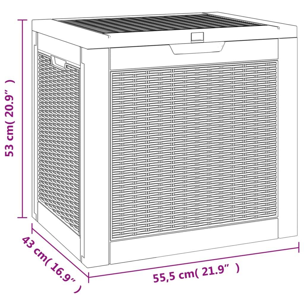 Vidaxl - Boîte de stockage de jardin noir 55,5x43x53 cm polypropylène vidaXL 364178 - Image 3