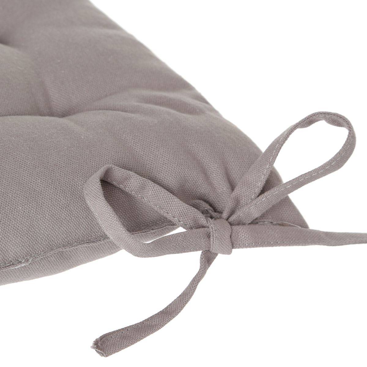 Lot de 6 Galettes de chaise en Coton Gris 38 x 38 cm - Image 2