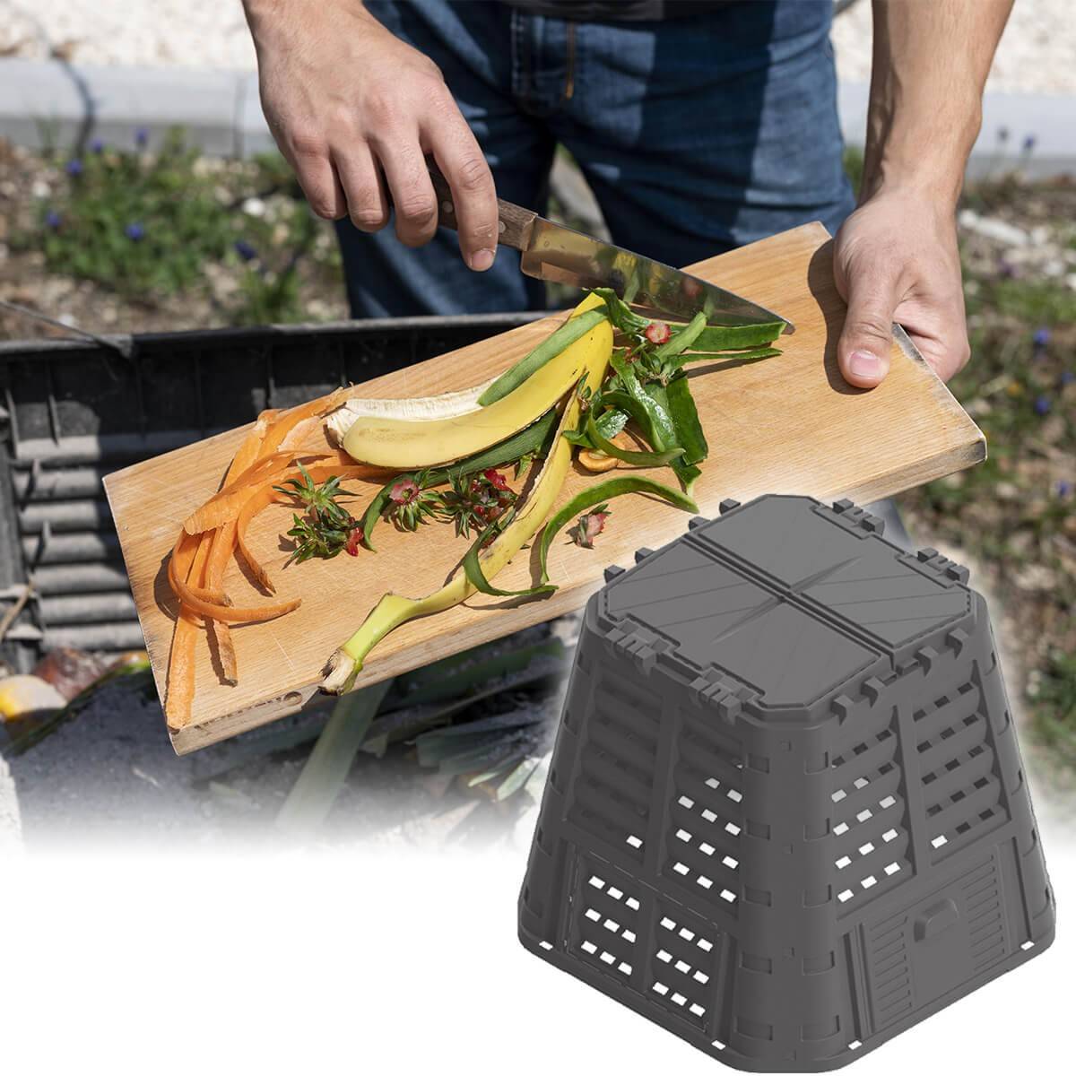 Composteur de jardin 740 Litres 93,3 X 93,3 X H113 cm KOMPOBOX BRIXO - Image 2