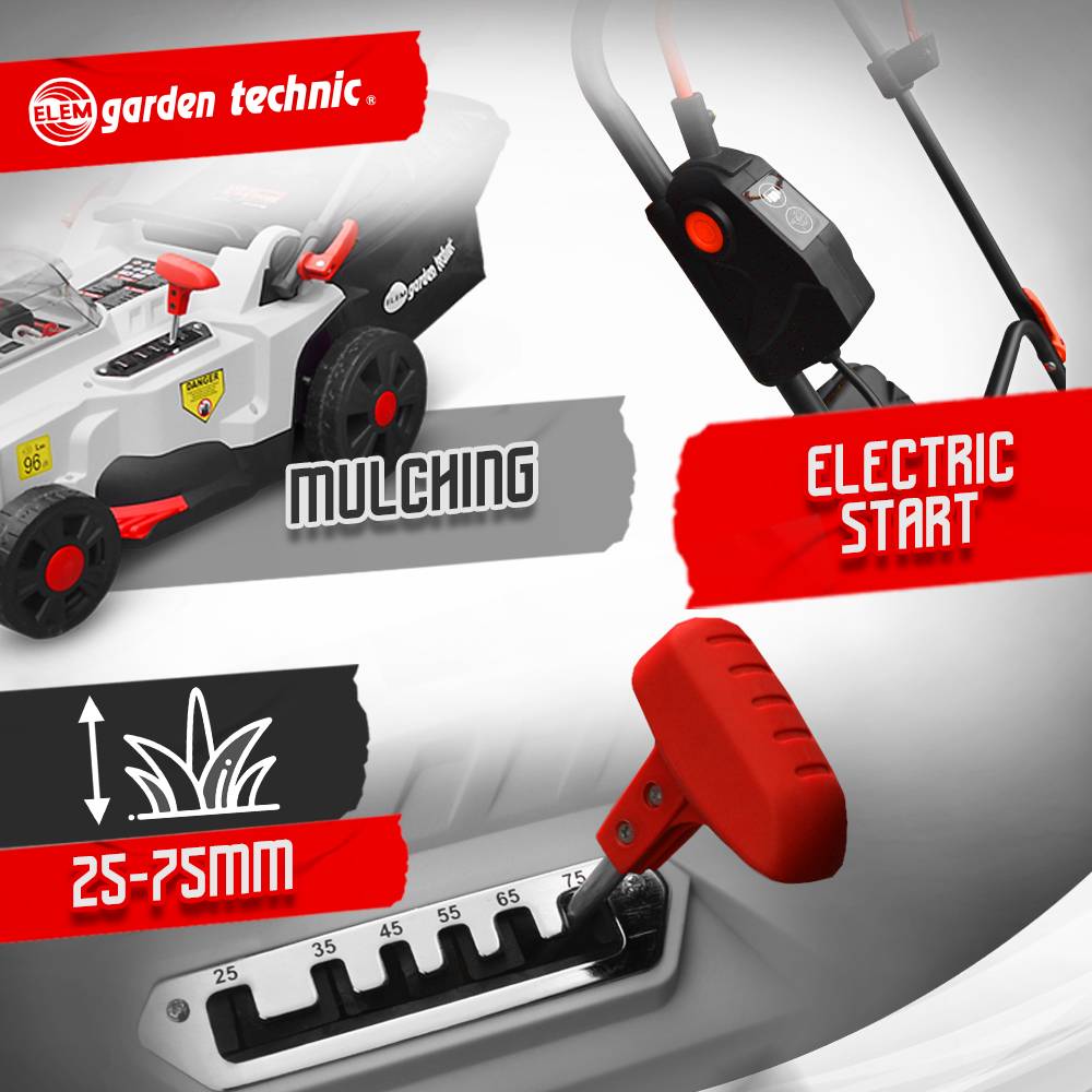 Elem Garden Technic - Tondeuse rechargeable 40V (2x20V) 37cm - Batteries et chargeur fournis - Elem Garden - Image 3