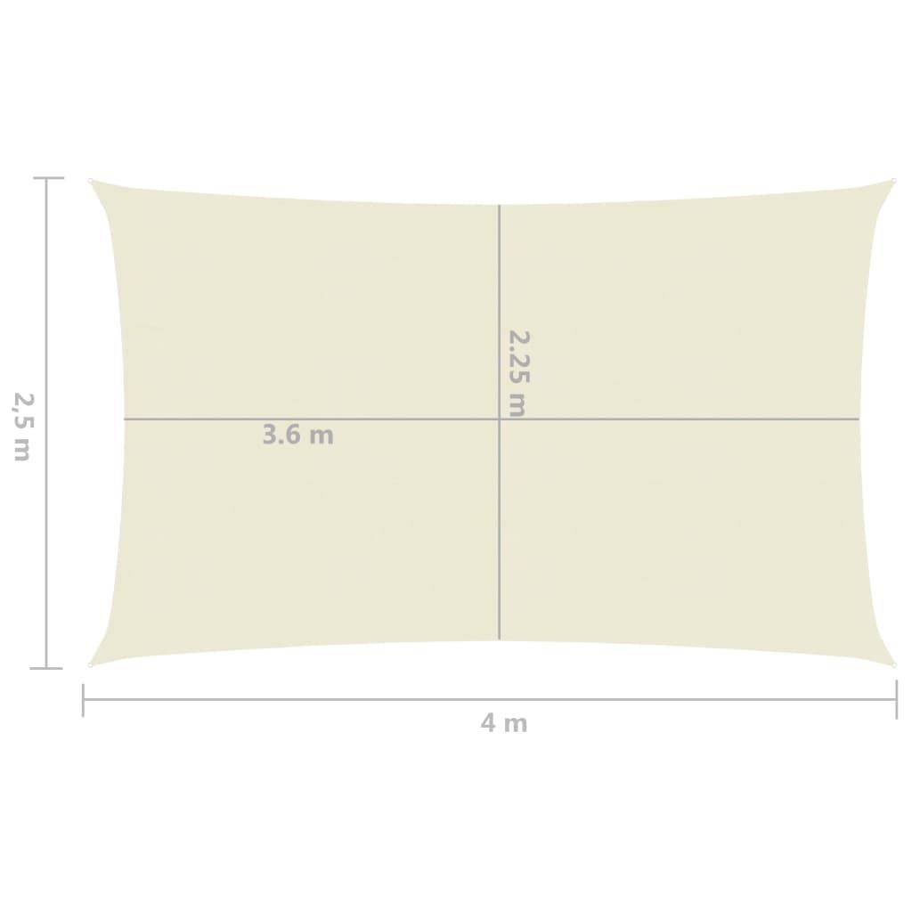 Helloshop26 - Voile toile d'ombrage parasol 160 g/m² 2,5 x 4 m PEHD crème - Image 6