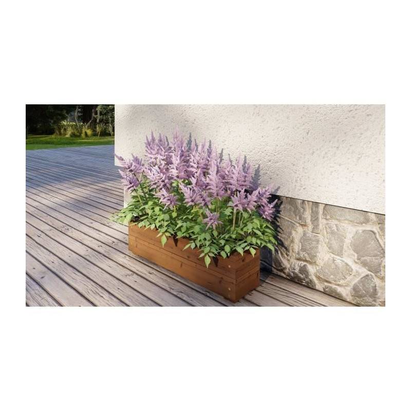 Jardinieres A Fleurs Ekju - 75x18xh20 Cm - Traitées En Autoclave Brun - Image 4