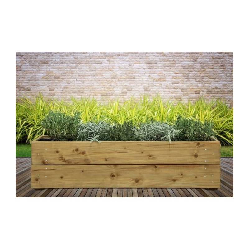 Jardinieres A Fleurs Ekju - 75x18xh20 Cm - Traitées En Autoclave Brun - Image 2