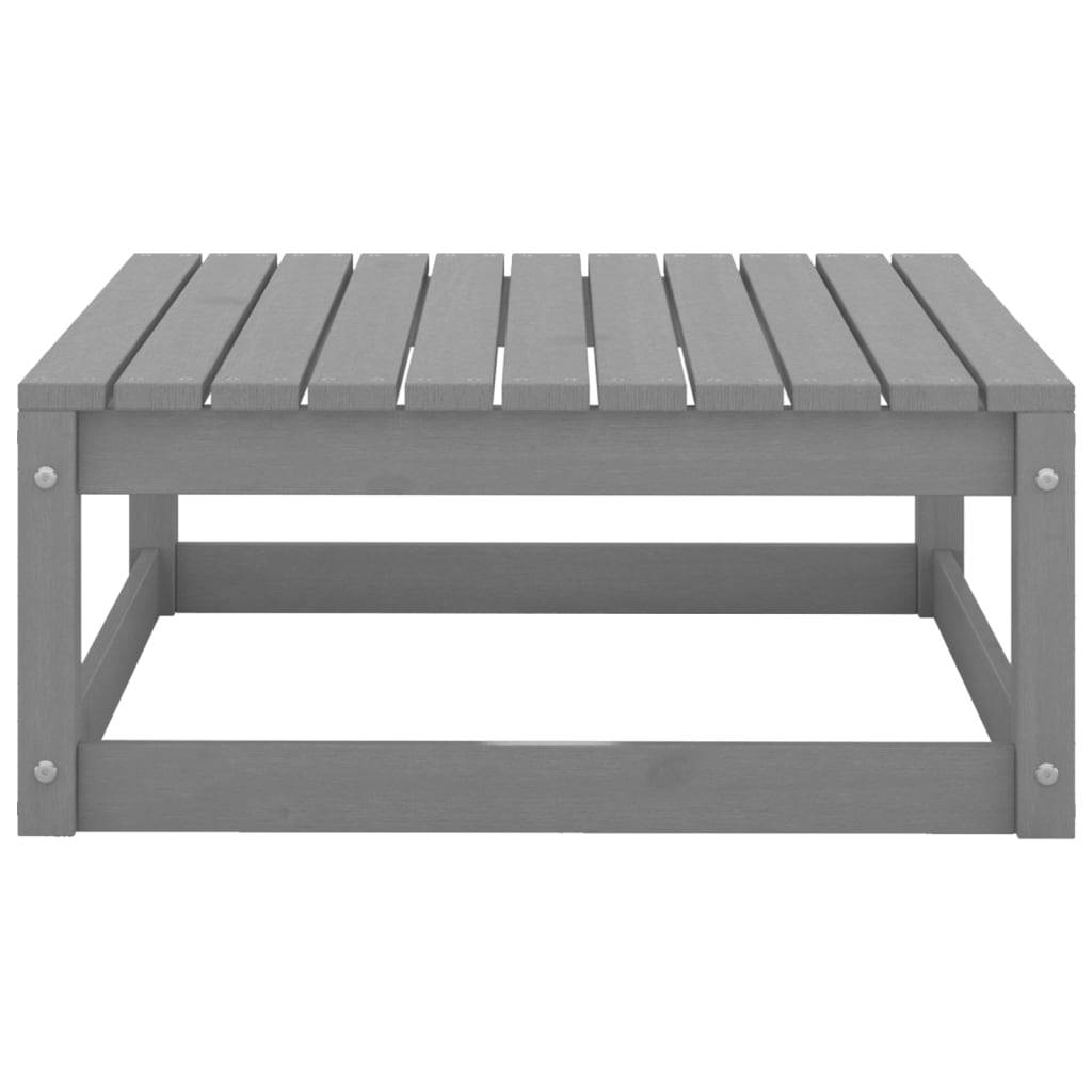 Helloshop26 - Salon de jardin meuble d'extérieur ensemble de mobilier 6 pièces gris bois de pin massif - Image 6