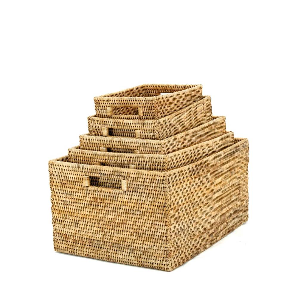 Aubry Gaspard - Panier de rangement en rotin naturel 48 x 36 x 25 cm - Image 4