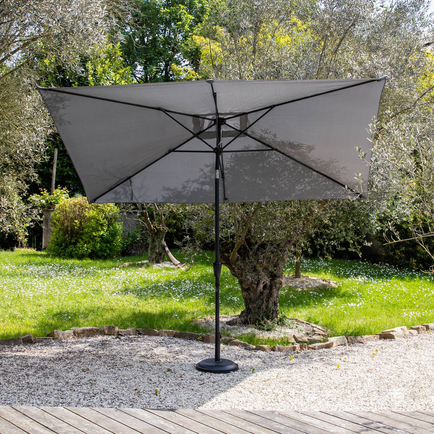 Happy Garden - Parasol droit HAPUNA rectangulaire 2x3m gris - HAPPY GARDEN - Image 2