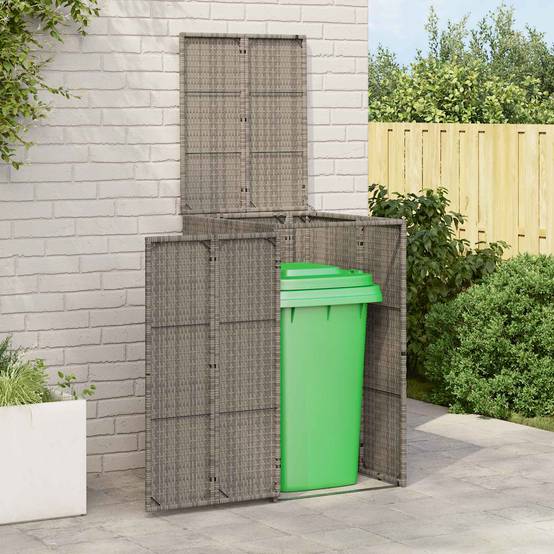 Cache-poubelle polyéthylène gris 65 x 80 x 115 cm - PANGIVO - Image 1