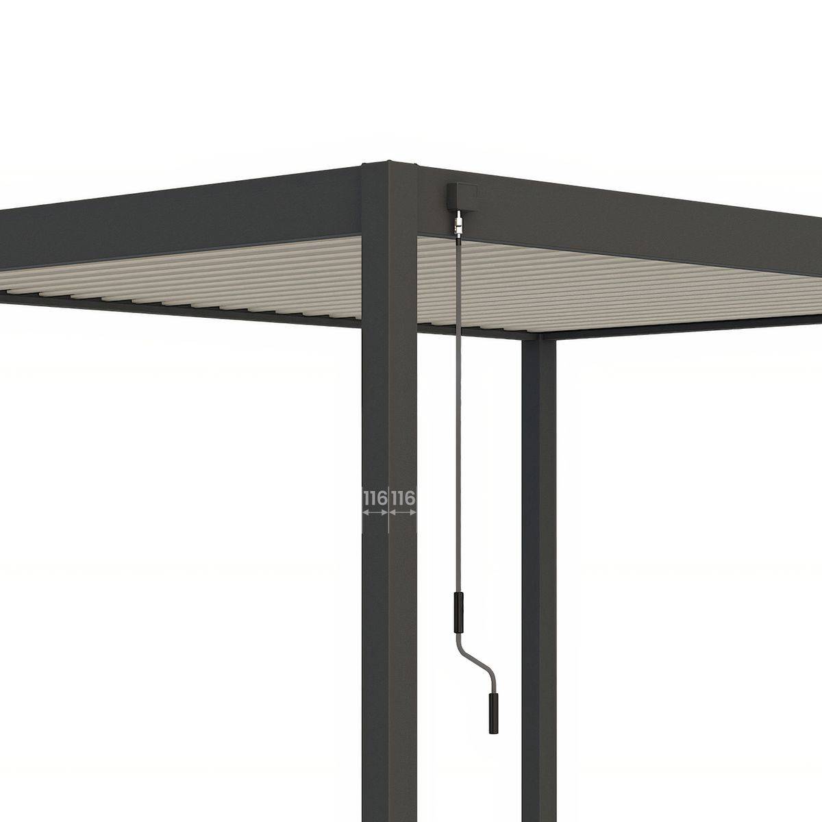 Direct Abris - Pergola Bioclimatique Aluminium Autoportée 12m² - 3x4m Deux Stores - Anthracite - 25 Lames Inclinables 120 degrés - ECLIPSE - Image 6