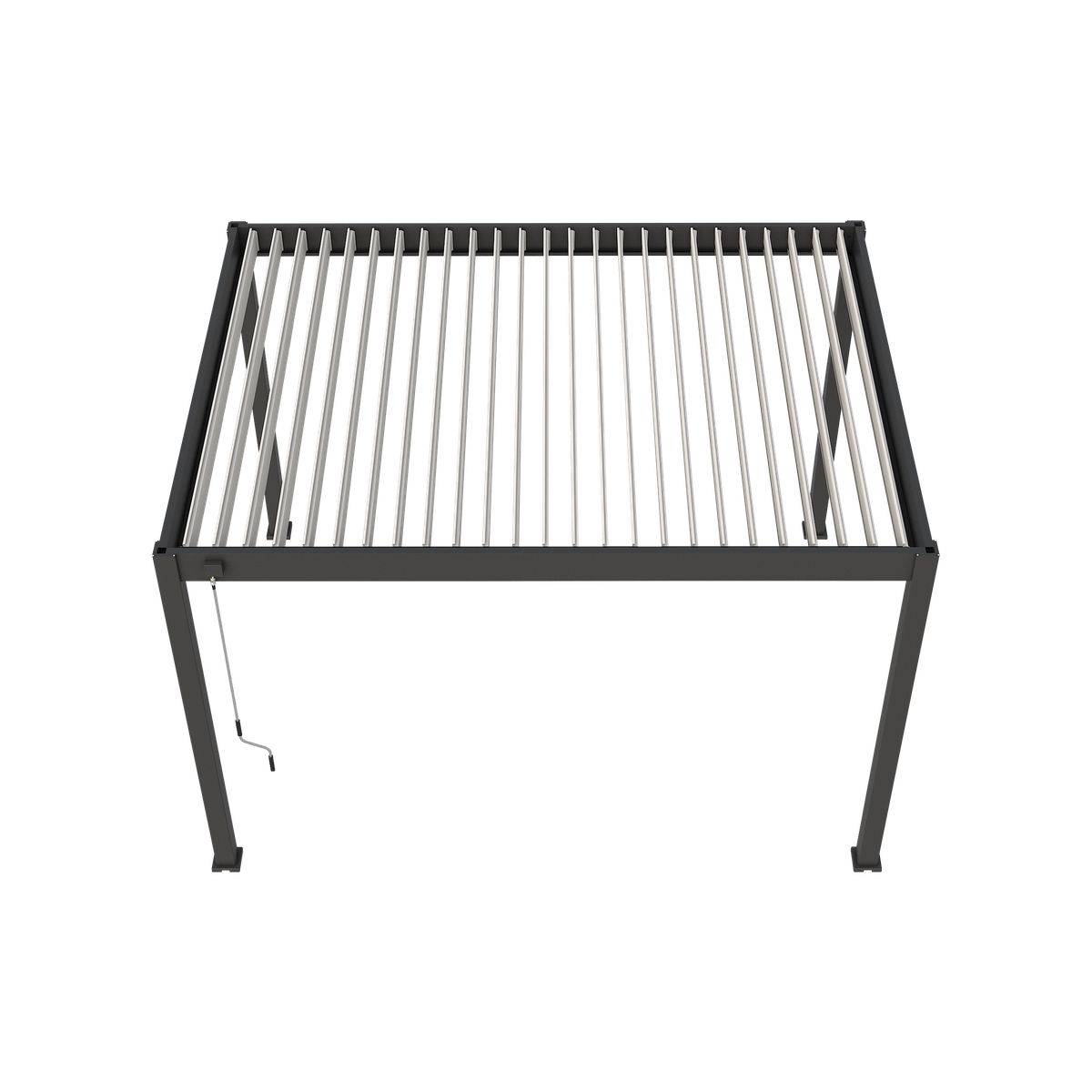 Direct Abris - Pergola Bioclimatique Aluminium Autoportée 12m² - 3x4m Deux Stores - Anthracite - 25 Lames Inclinables 120 degrés - ECLIPSE - Image 4