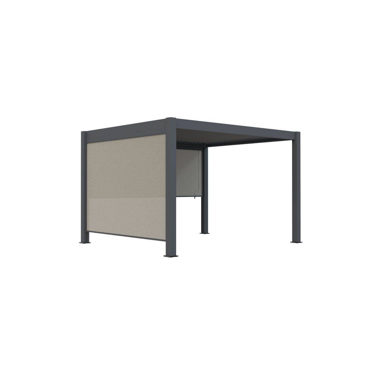 Direct Abris - Pergola Bioclimatique Aluminium Autoportée 12m² - 3x4m Deux Stores - Anthracite - 25 Lames Inclinables 120 degrés - ECLIPSE - Image 7