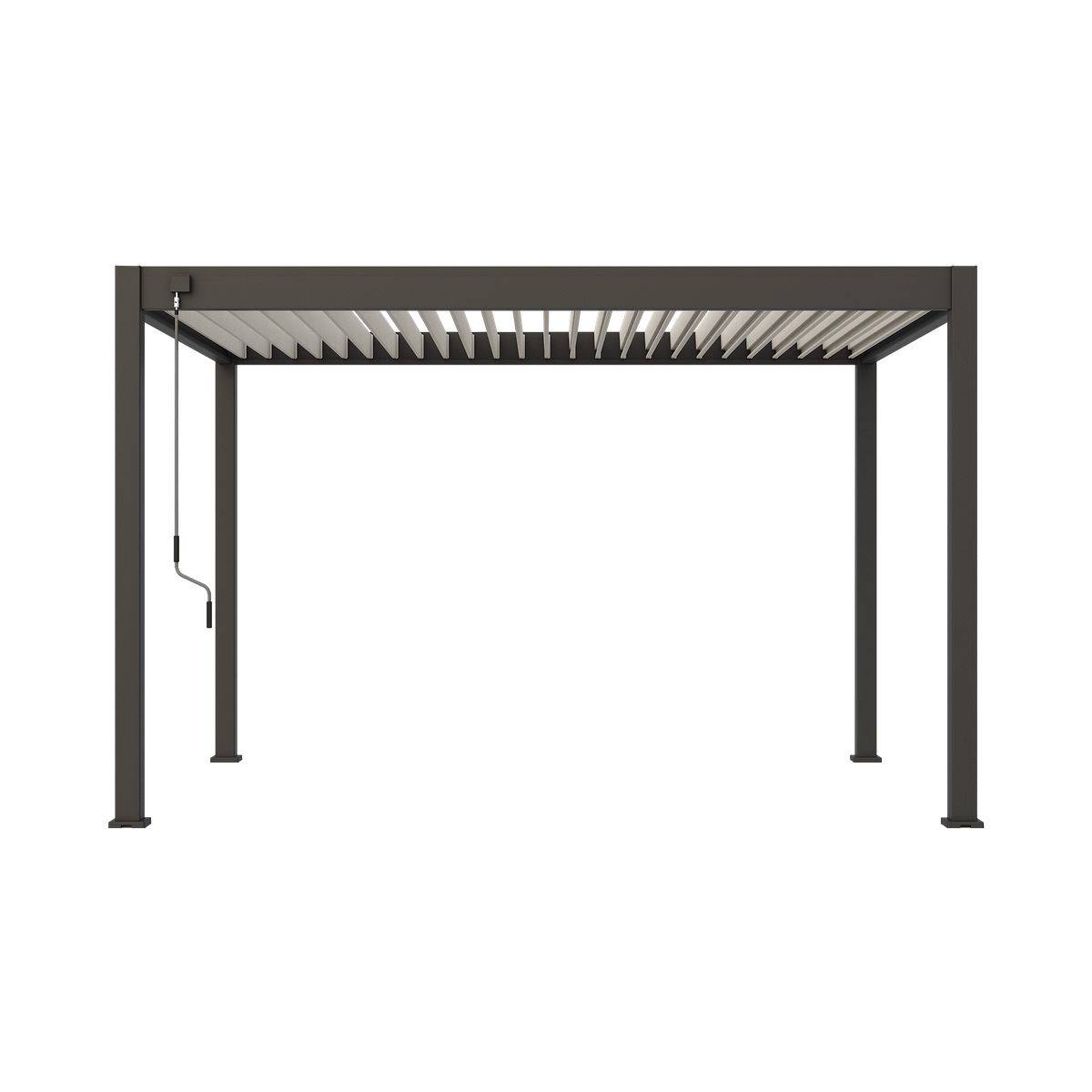 Direct Abris - Pergola Bioclimatique Aluminium Autoportée 12m² - 3x4m Deux Stores - Anthracite - 25 Lames Inclinables 120 degrés - ECLIPSE - Image 3