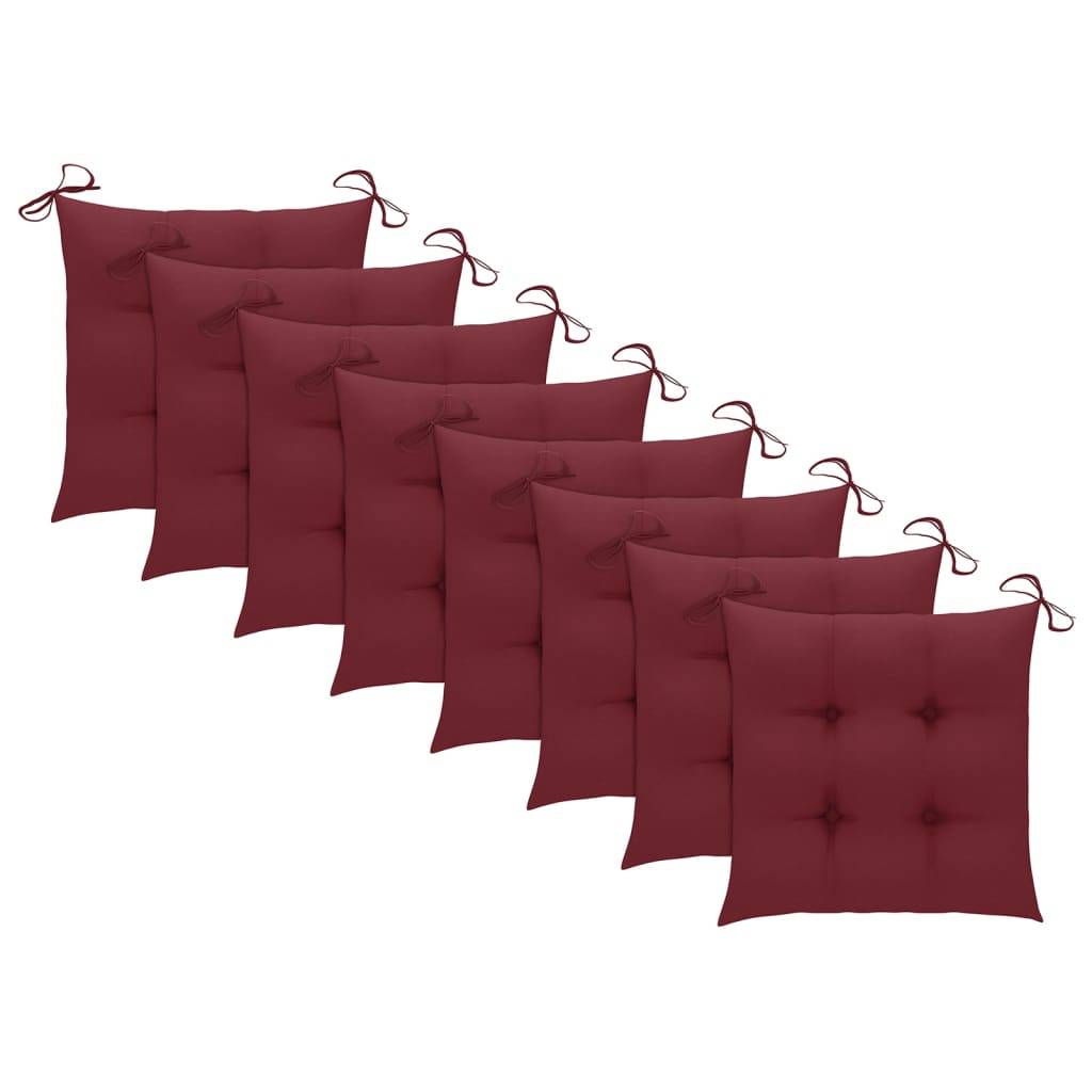 PANGIVO - Lot de 8 chaises de jardin teck rouge bordeaux 60 x 57.5 x 90 cm - PANGIVO - Image 7