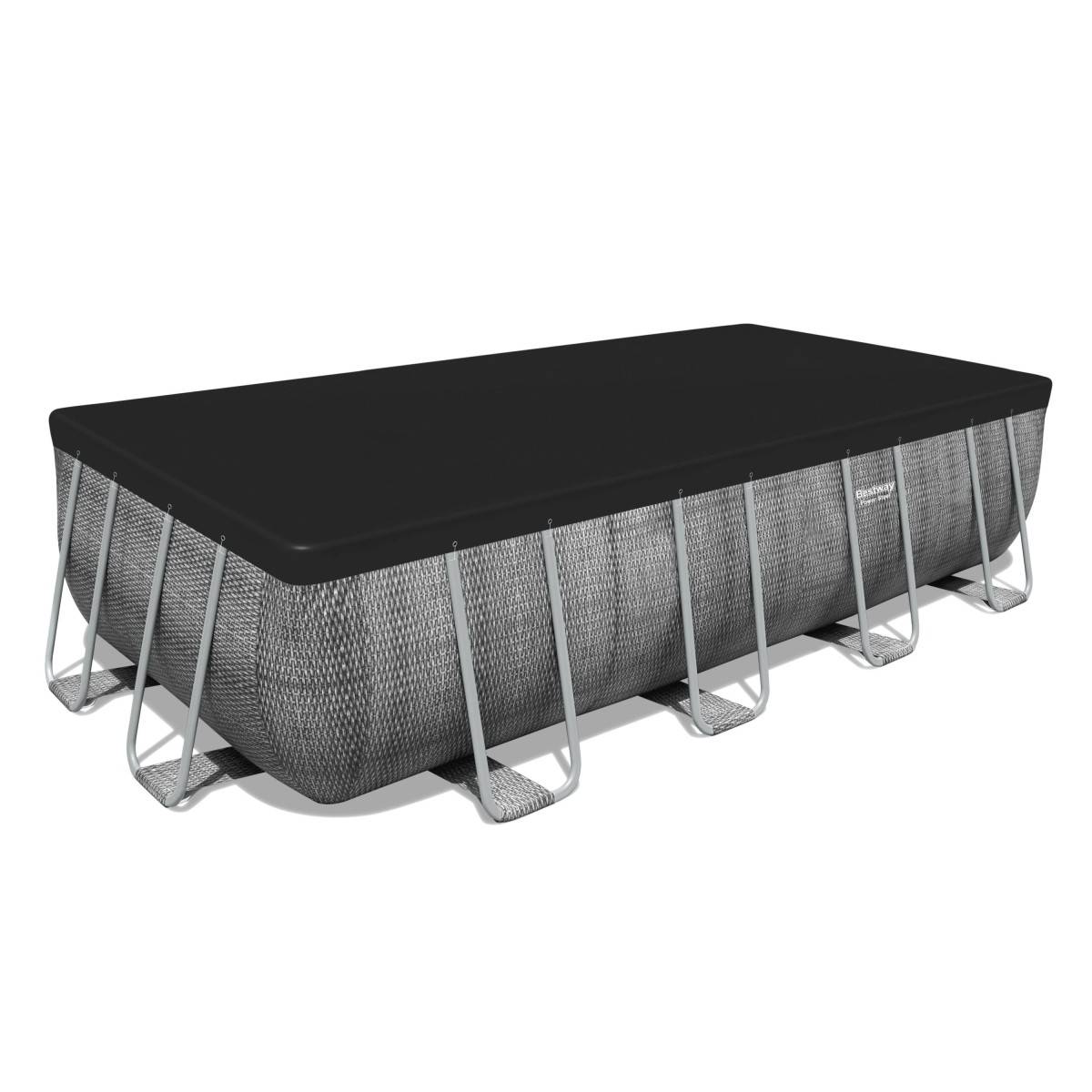 Bestway - Piscine tubulaire 549 x 274 x 122 cm BESTWAY hors sol rectangulaire Power Steel™ effet rotin - Image 5
