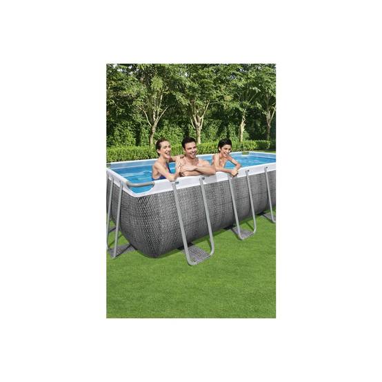Bestway - Piscine tubulaire 549 x 274 x 122 cm BESTWAY hors sol rectangulaire Power Steel™ effet rotin - Image 3